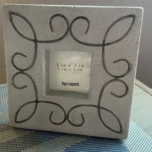 NEW desktop frame. 2 in X 2 inch. Unique Stone Design. New in Box Pier 1 Imports